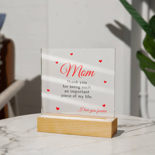 To My Mom | Square Acrylic Plaque